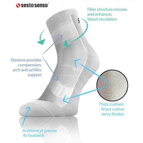 Șosete Șosete sport Amz Universal Terry Sesto Senso alb