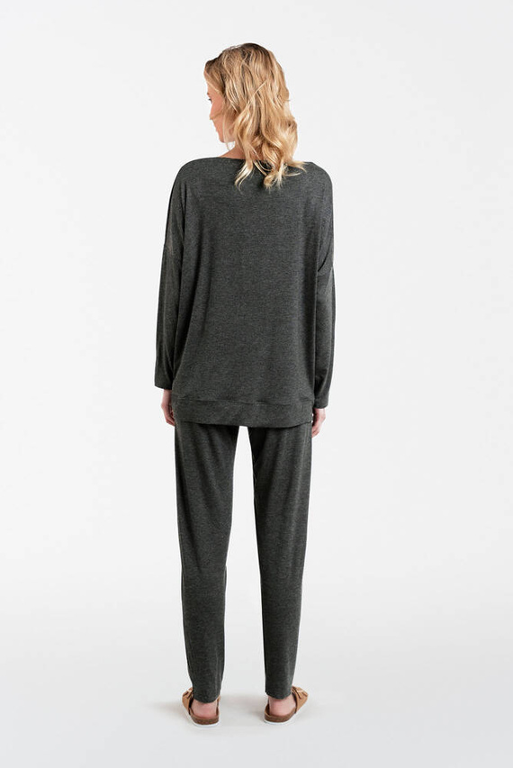 Akord Ladies' set cu mânecă lungă, pantaloni lungi Italian Fashion - dark melange