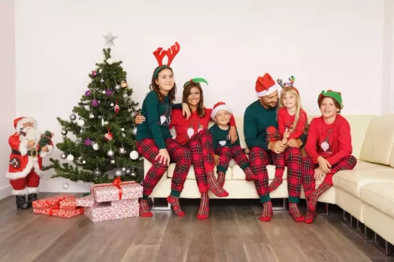 Narvik Pijama cu mânecă lungă pentru bărbați, pantaloni lungi Italian Fashion- verde/print