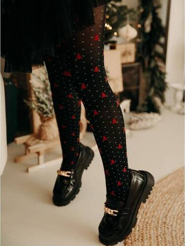 Y5109 Colanti Merry Girls Fiore-negru-rosu