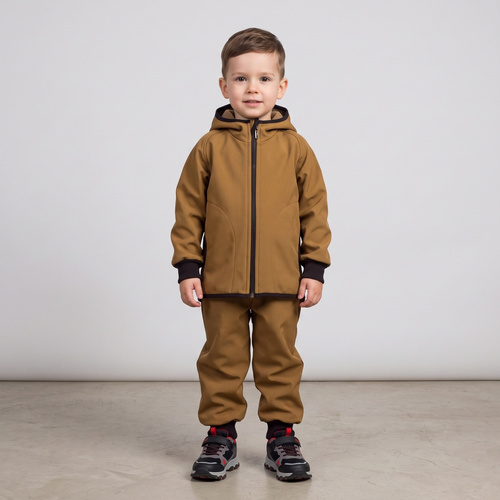 229003 Nicol Geacă softshell băieți cu polar, glugă, reflectorizantă - olive