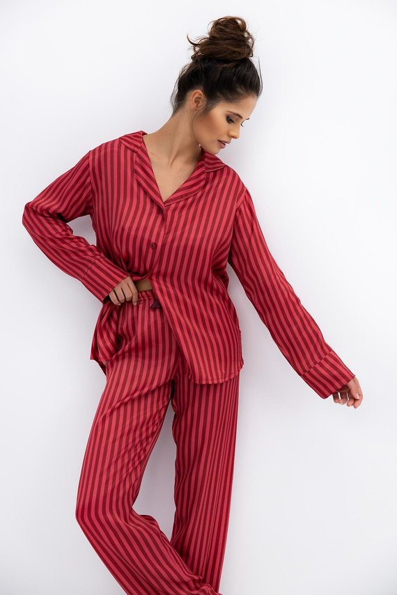 Pijamale Rosemary Sensis pentru femei - Vâscoză, cu fermoar, cu dungi