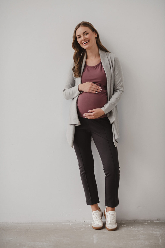 Cardigan de maternitate Mama Wrap Milk&Love, culoare gri deschis