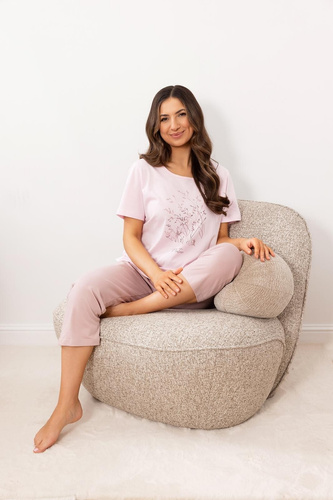 Pijama damă Regina 4009 bumbac pantaloni 7/8 confort vară