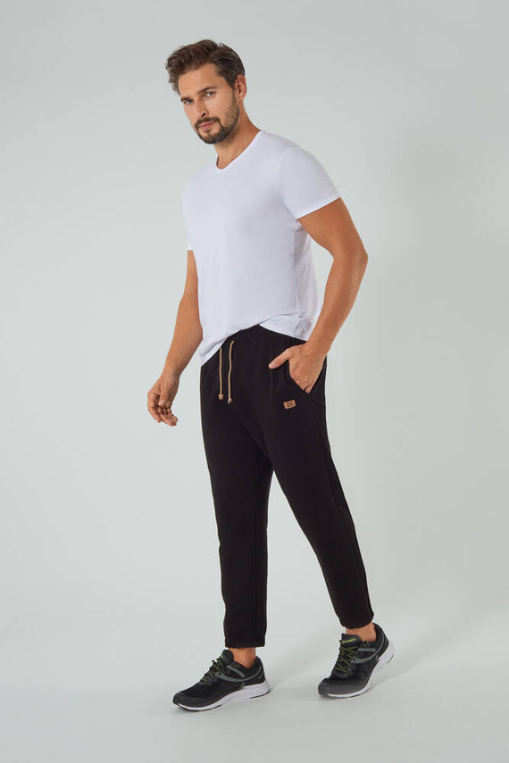 Pantaloni lungi de trening pentru bărbați Leader Italian Fashion - negru 