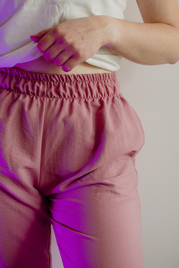 Maeve 875 De Lafense pantaloni de pijama pentru femei - lungi, uni, cu buzunare - roz