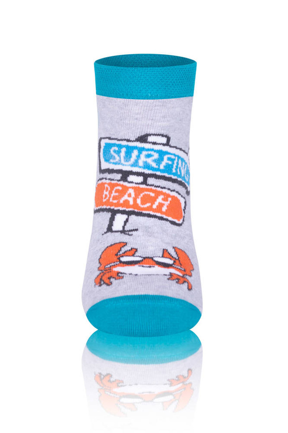 S138S Krab Socks șosete de picior Italian Fashion - turcoaz/portocaliu/mielange deschis