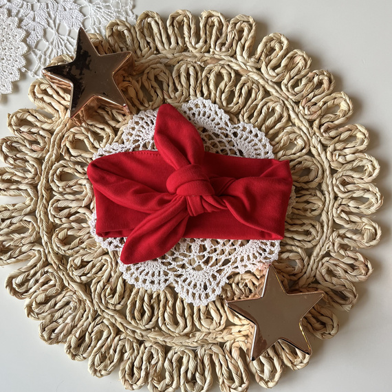 Bandă de păr Mamatti pentru fete OP01 Crăciun Fericit - Roșu, Pin-up festiv