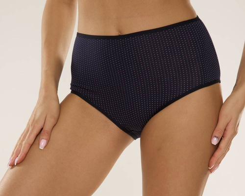 018 Sara De lafense chiloți cu talie înaltă - albastru marin cu buline