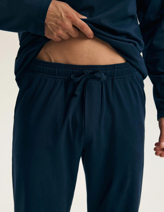 Henderson Froze 45492 Pijamale bărbați lungi 100% bumbac Navy