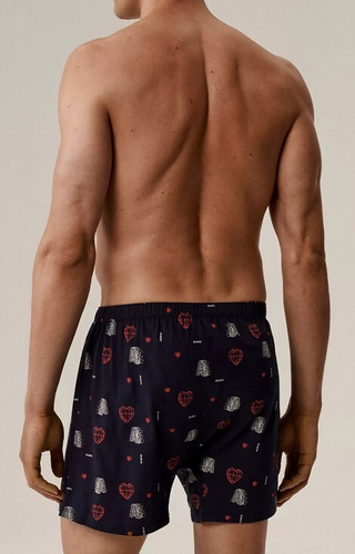 2GMB-012 Boxer bărbătesc Atlantic - bumbac, model cu inimă, set de 2, croială lejeră