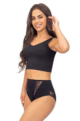 Chiloți 238 Donna negri – chiloți de damă din bumbac cu inserții de dantelă