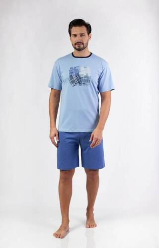 474 Pijama bărbătească Regina - albastru