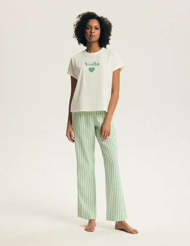 Pijama damă Henderson Darlan 43707 – bumbac, pantaloni lungi, imprimeu colorat