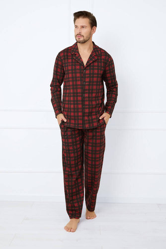 Nicolas Pijama pentru bărbați cu mânecă lungă, pantaloni lungi Italian Fashion - print