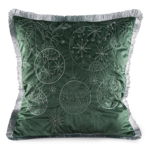 Chp 115 Fata de perna cu sfera de Craciun Eurodraperii verde/argintiu