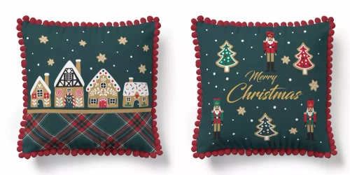5379 A Christmas Deco Detexpol față de pernă decorativă căsuță de turtă dulce și stele - fermoar