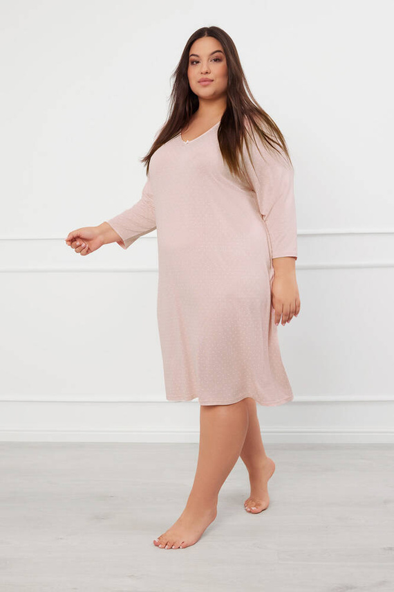 Puntini 3/4 cămașă de noapte Italian Fashion - roz pudră 