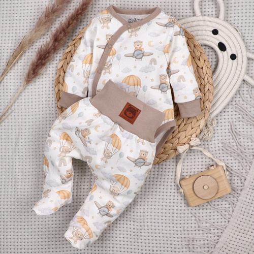 ABN-5501 Sky Journey Nini Envelope Bodysuit | Bumbac organic pentru nou-născuți