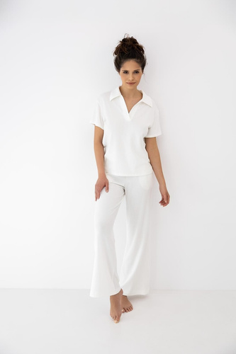 Sensis Zuri ecru pijama damă – bumbac și modal lungă