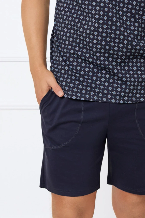 Gerard Pijama cu mânecă scurtă pentru bărbați, pantaloni scurți Italian Fashion - print/verde