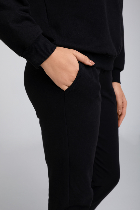 Parma Ladies set cu mânecă lungă, pantaloni Italian Fashion - negru