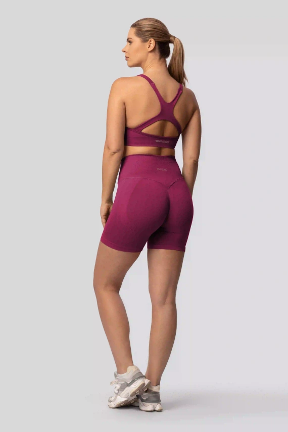 Spaio PUSH-UP PRO colanți scurți modelatori fără cusături talie înaltă fitness red wine