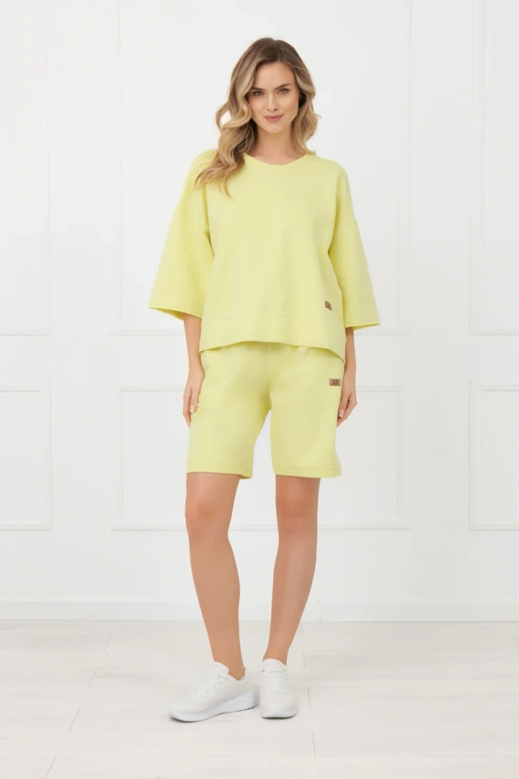 Pantaloni scurți damă Kaori Italian Fashion galbeni
