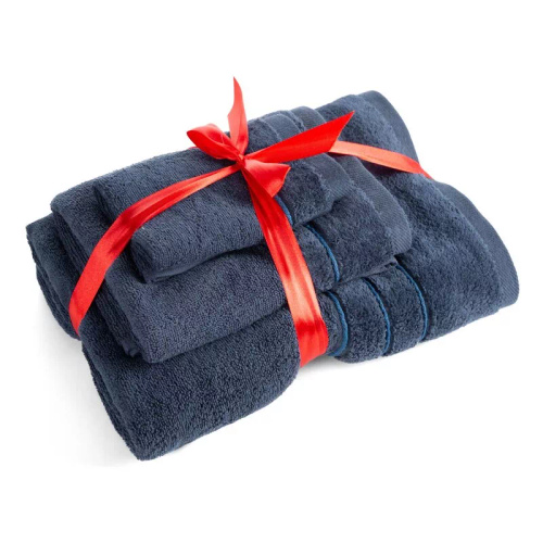 Set prosoape Eurofirany 3 piese moi absorbante elegante premium Sibel navy