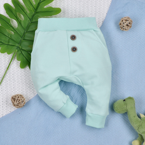 Pantaloni de trening pentru copii Nini, model din bumbac organic, cu talie confortabilă, ABN-5574, model din dinți exploratori de dinozauri