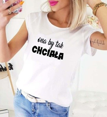 Bluzka dla mamy "ONA BY TAK CHCIAŁA" Moocha biały