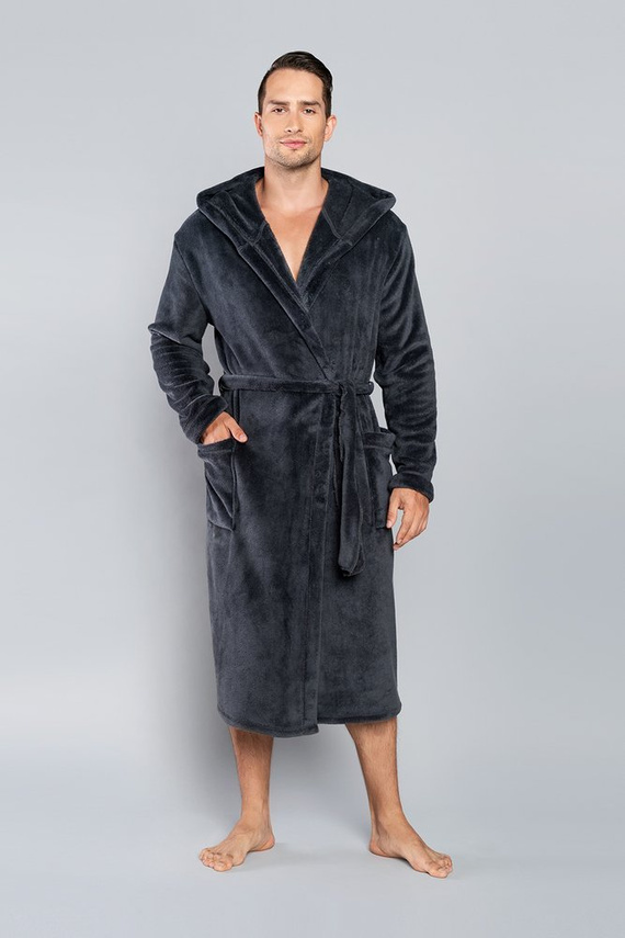 Mimas Halat de baie cu glugă pentru bărbați Italian Fashion- camel 