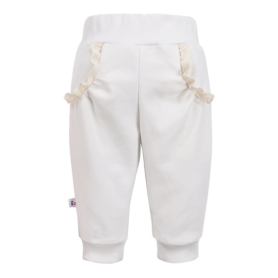 Pantaloni de sport Meadow cu volane Eevi - ecru