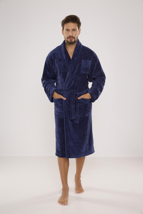 811 De Lafense halat de baie de pluș pentru bărbați - denim