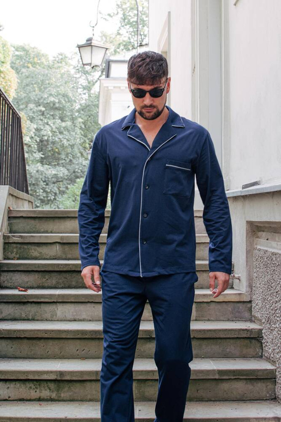 729 Norberto Pijama pentru bărbați De Lafense - albastru marin