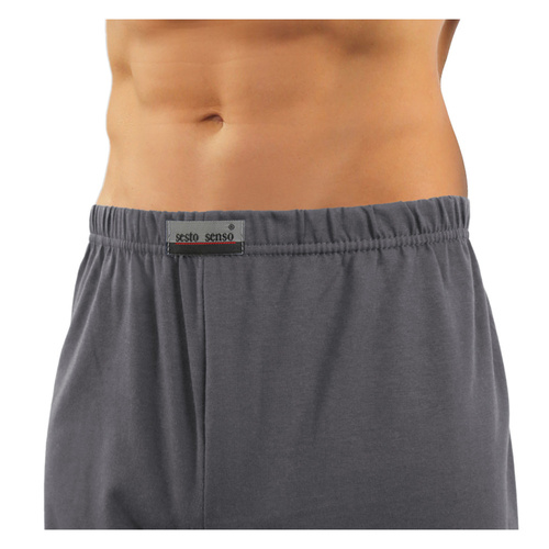 Pijamale bărbați Sesto Senso cu fermoar și mâneci scurte - ancore din grafit