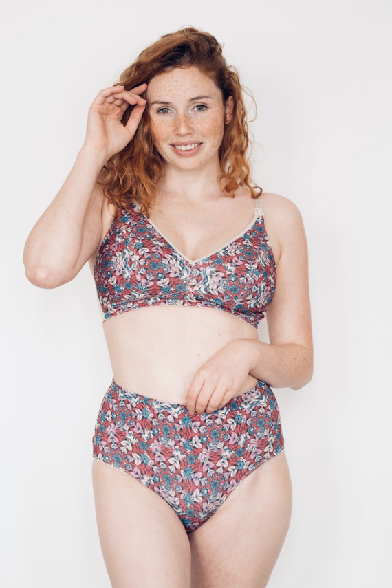 Sutien moale pentru alăptare Motley Burgundy Momtobe