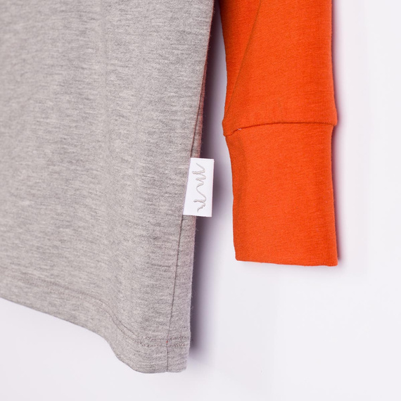 228138 Nicol FARMA Bluză băieți Henley raglan gri cupru bumbac