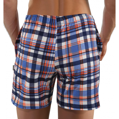 Pantaloni scurti de pijama Milo 2 Sesto Senso, carouri 06, albastru floarea de colt