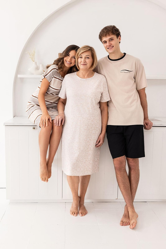 Cămașă de Noapte Damă 170 Regina – Vară, Din Viscoză Moale, Mânecă Scurtă, Lungime până la Genunchi