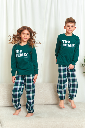 Doctor Nap 7342 – Pijamale unisex pentru copii „The Remix” | Colecție de familie, producție poloneză - bleumarin