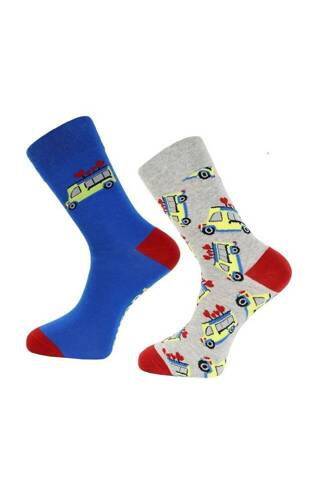 CMLW350-019/2 Șosete bărbați Ziua Îndrăgostiților Moraj - albastru și gri