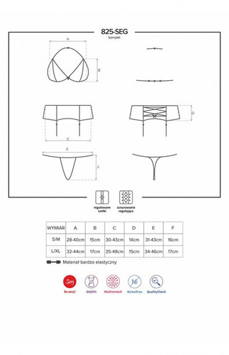 825-SEG-6 Komplet 3-częściowy Obsessive  granatowy