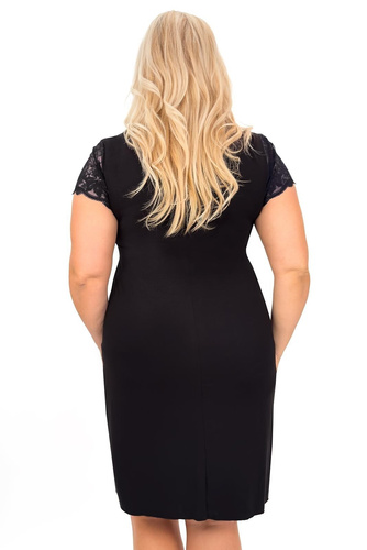 Cămașă de noapte damă Sonia Donna din vâscoză cu dantelă | decolteu V