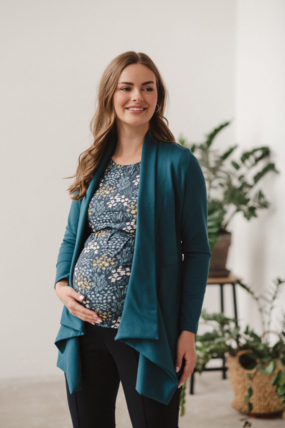 Cămașă Milk Bluză pentru alăptare și maternitate cu mâneci scurte Milk&Love meadow pe bleumarin