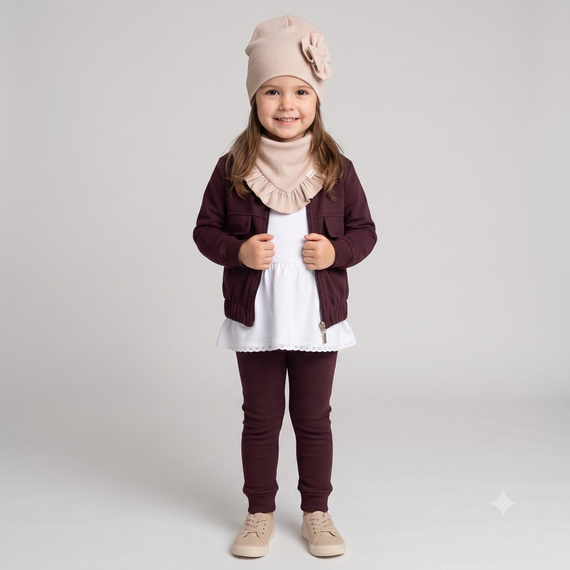 226274 Nicol HANIA Bluza bomber pentru fete, bumbac, maro închis
