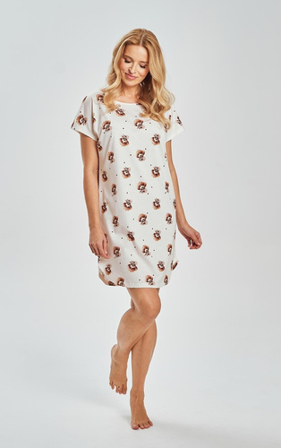 Coco Taro 3517 cămașă de noapte maro 100% bumbac femei