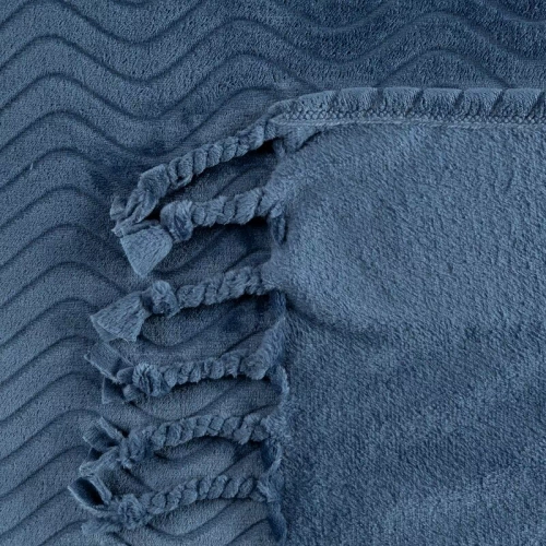 Emma Cuvertură de pat cu franjuri Eurodraperii, bleumarin