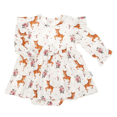 216159 Body Lala – Nicol, bumbac, mâneci lungi, imprimeu bej