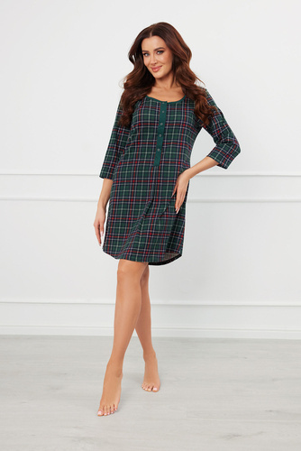 Cămașă de noapte Foggia descheiată Modă italiană - print